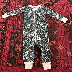 2T zipper unicorn pajamas